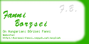 fanni borzsei business card