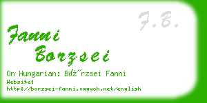 fanni borzsei business card